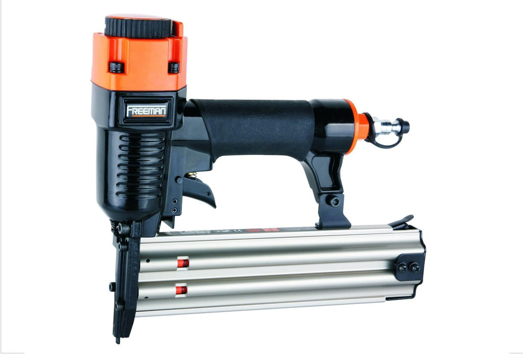 freeman complete pneumatic nailers and staplers kit (9-piece), side view