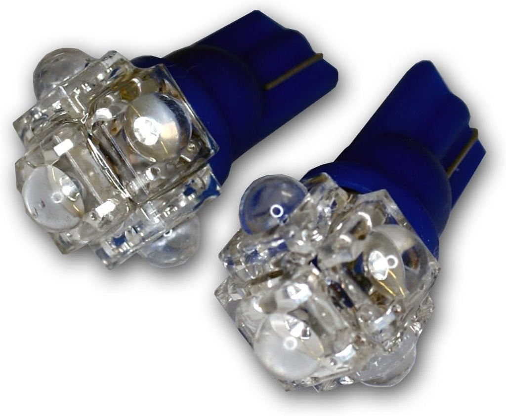 LEDTCL-T10-B5 Trunk Cargo Light LED Light Bulbs T10 Wedge, 5 Flux LED Blue 2-pc Set