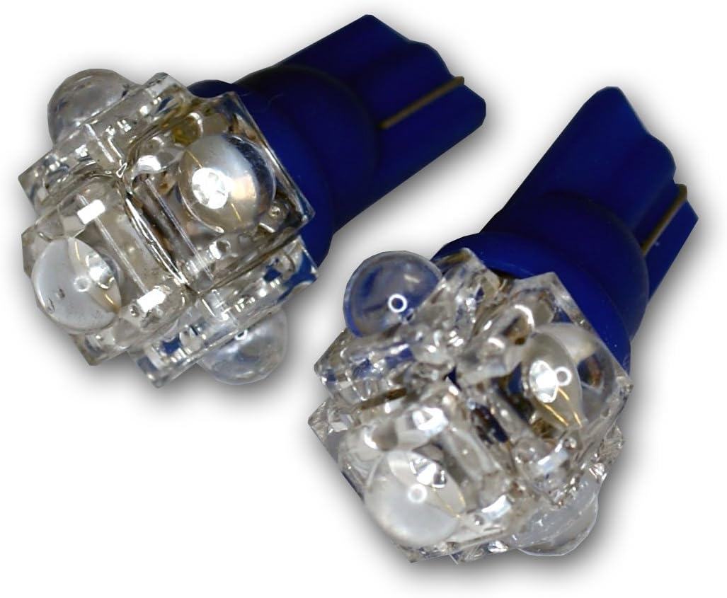 LEDTCL-T10-B5 Trunk Cargo Light LED Light Bulbs T10 Wedge, 5 Flux LED Blue 2-pc Set
