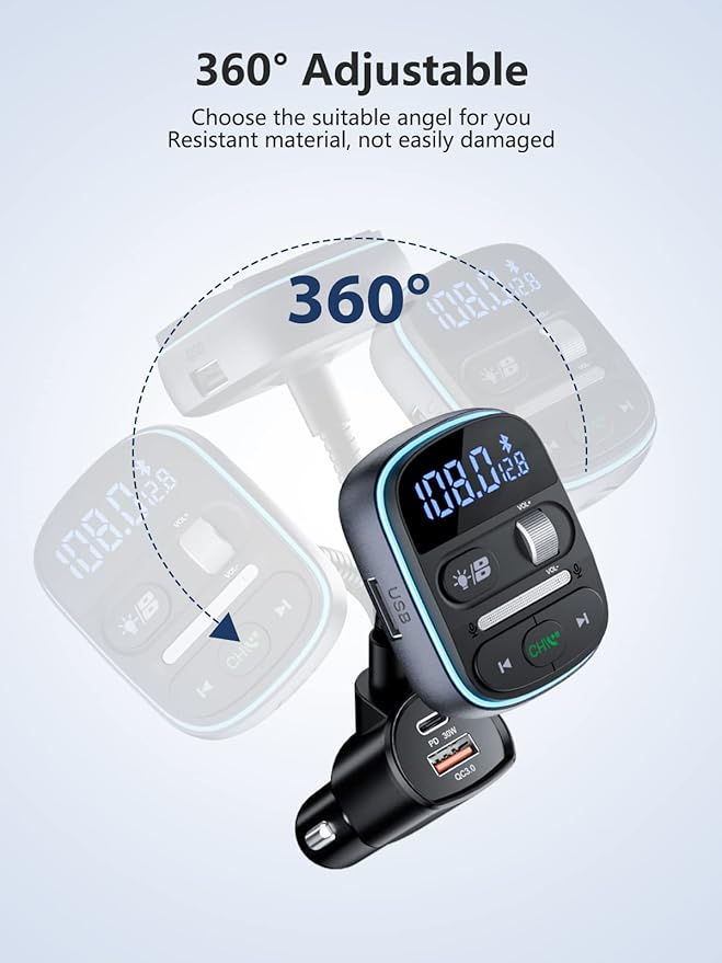 LENCENT Bluetooth FM Transmitter PD 30W, Hi-Fi Bass Music, Wireless Radio - Image 7