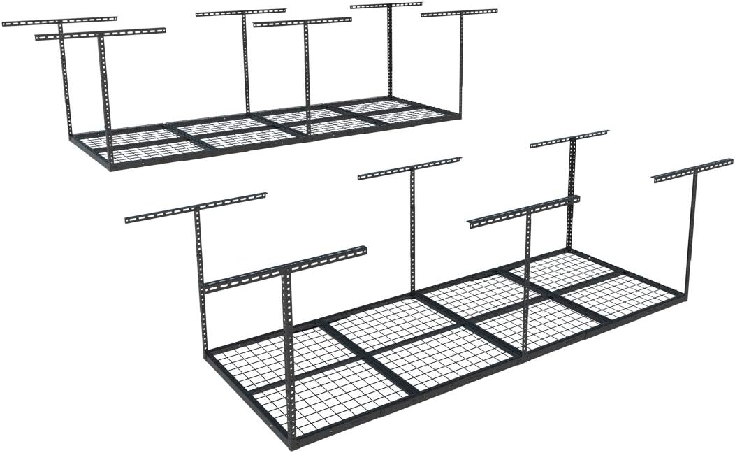 FLEXIMOUNTS 3x8 Overhead Garage Storage Rack, Adjustable Storage Organization