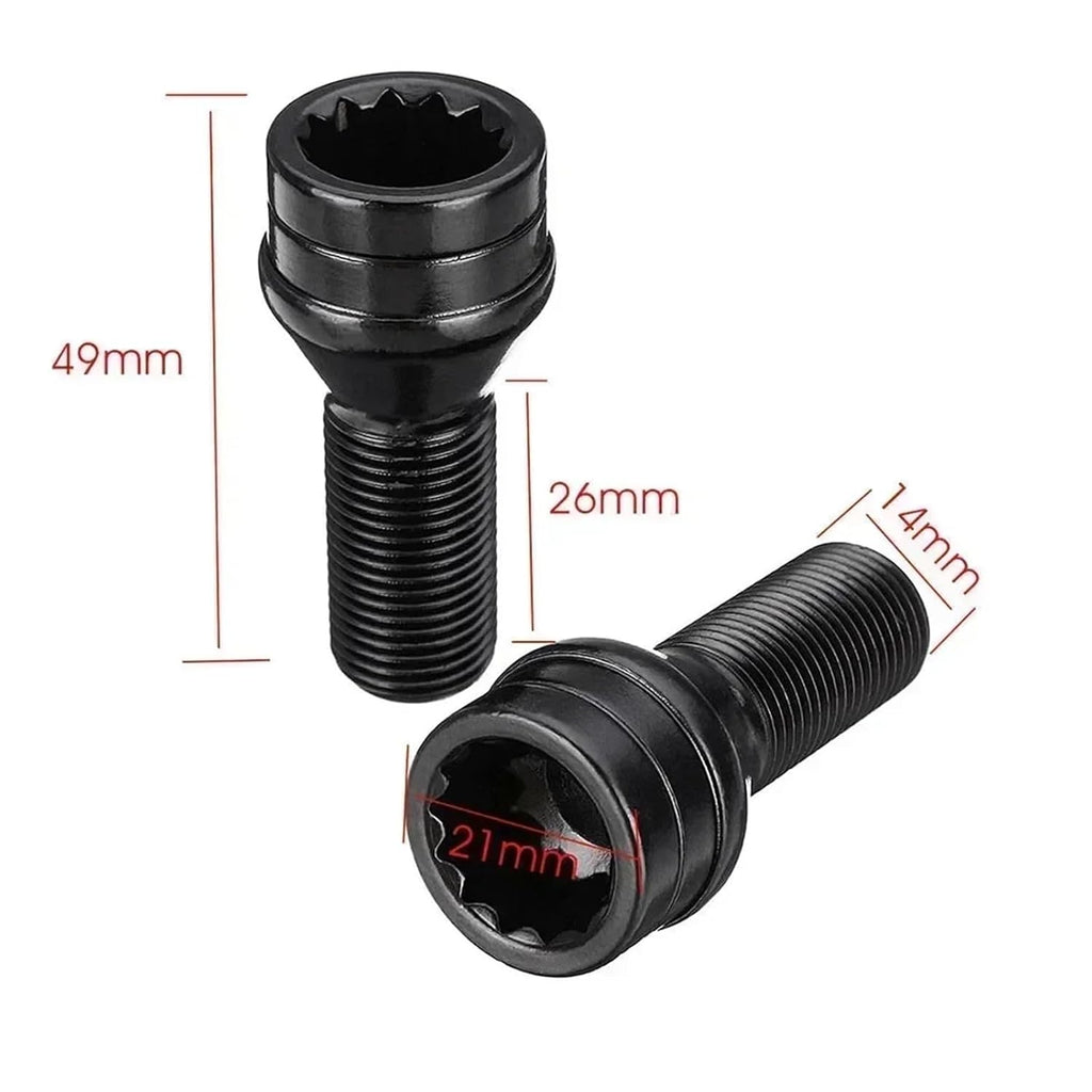 Wheel Spherical Bolt Compatible with Mini for Countryman for R60 2010 2011 2012 2013 2014 2015 2016 OEM 36136776076 4 Pcs Car Tire Screw Wheel Studs