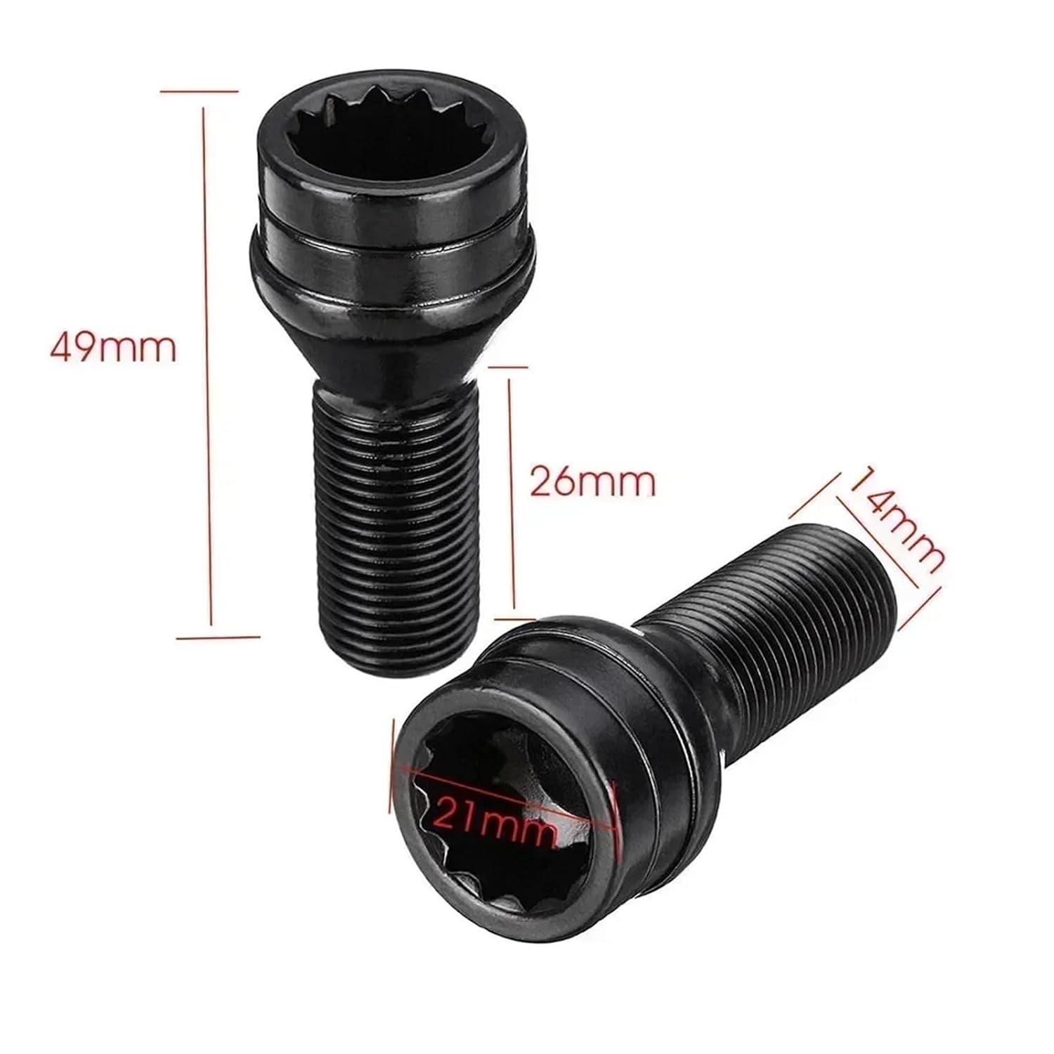 Wheel Spherical Bolt Compatible with Mini for Countryman for R60 2010 2011 2012 2013 2014 2015 2016 OEM 36136776076 4 Pcs Car Tire Screw Wheel Studs