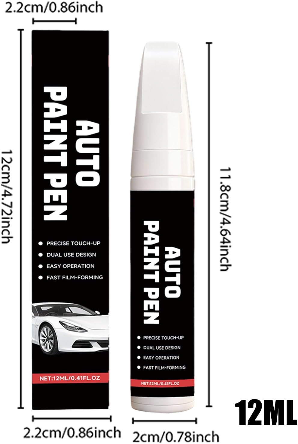 Car Scratch Remover Pencil: 12ML Quick Repair Tool, Auto Paint Correction Applicator | Finishing Renewal Aid For Au Panels