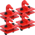 4 Pack 3/8" Tractor Bucket Grab Hooks, Grade 70 Forged Steel Bolt On Grab Hook with Backer Plate, Heavy Duty Tow Hook for Tractor Bucket, Loader, Truck, UTV, RV, 15,000 lbs, Red