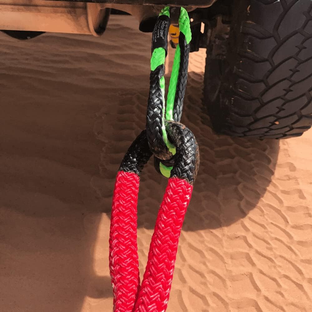 Bubba Rope 176746NGRB-L Heavy Duty 3/8" Synthetic Shackle NexGen PRO Gator Jaw Breaking Strength of 47,000 lb with HMPE in Red and Black, Accessory Ideal for Recovery and Towing Stuck Vehicle