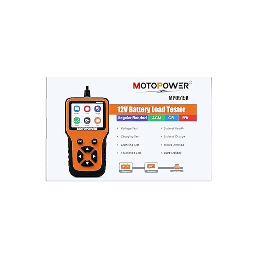 MOTOPOWER MP0515A 12V Car Battery Tester Automotive 100-2000 CCA Battery Load - Image 9