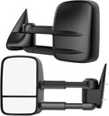 Tow Mirrors Compatible with 1988-1998 Chevy GMC C/K 1500 2500 3500, Manual Folding Extended Trailer Towing Side Mirrors