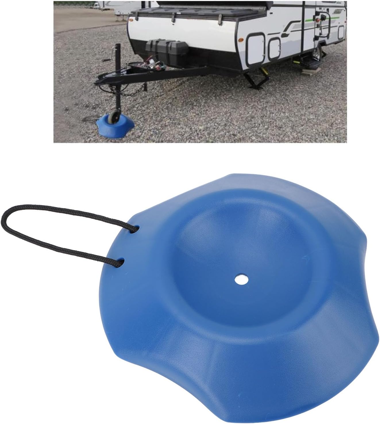 Trailer Wheel Dock Chock Sinking Into Mud Prevent Supports 4400lbs Tongue Stopper with Rope Handle for RV Blue Durable ABS