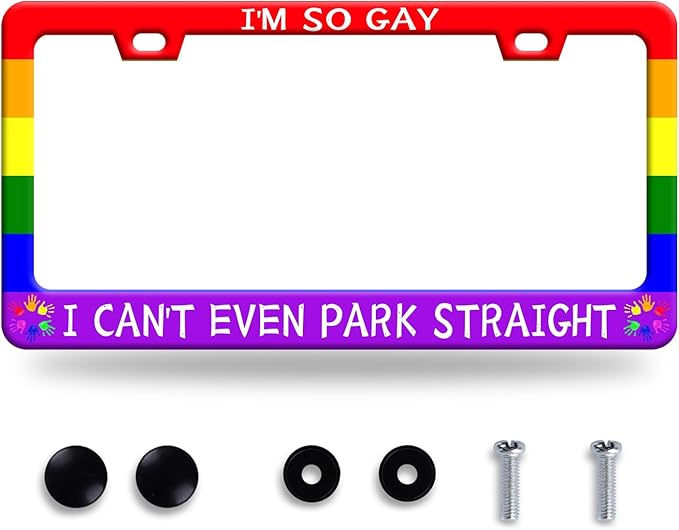Gay License Plate Frame I'm so Gay I Can't Even Park Straight LGBT Funny by GORSNKYE