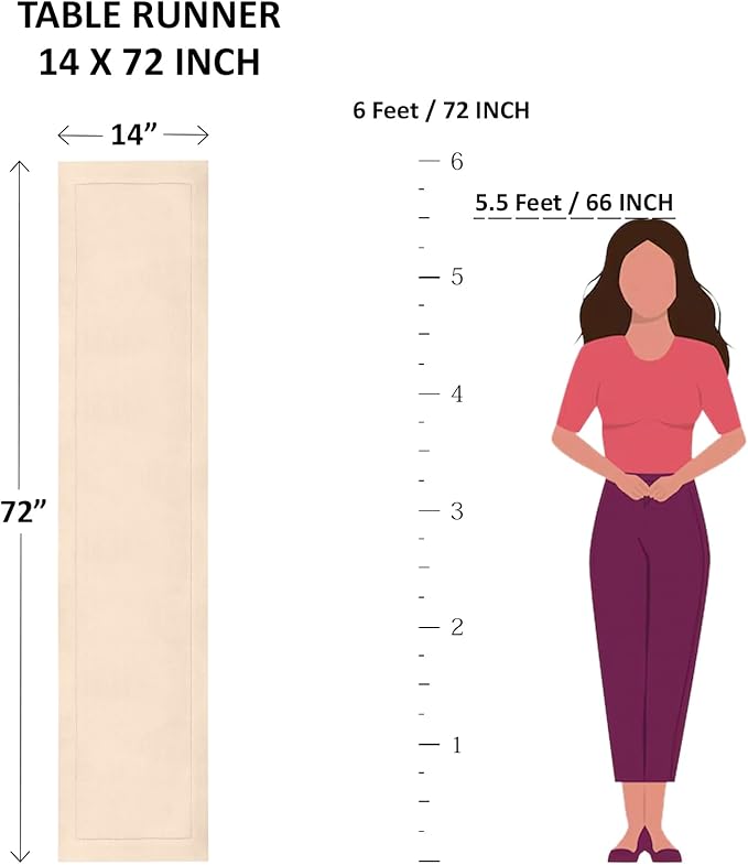 Solino Home Linen White Table Runner 72 Inches Long - 100% Pure Linen Hemstit...