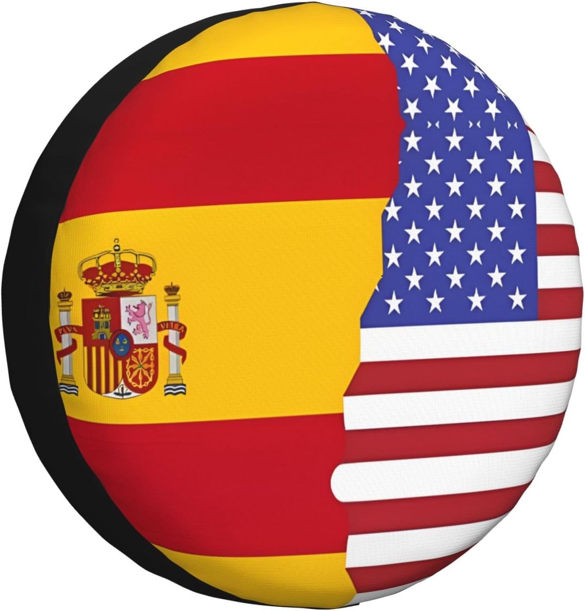 American Spain Flag Print Universal Spare Tire Cover for RV, Jeep | Wheel Protector Fits Rv, Trailer, Jeep, Shield Tires From Sun, Dirt And Rain For Outdoor Storage