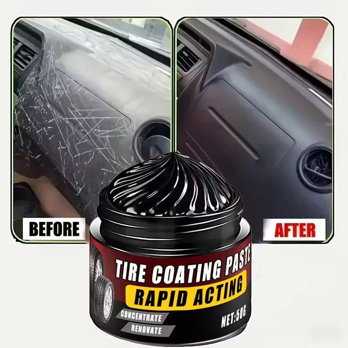 Gel Abrillantador De Llantas De Larga Duración, Cera Para Neumáticos Restaurar El Brillo Negro, Tire Gloss Protection Agent, Ceramic Tire Coating Long-Lasting, Nourish Cream for Tires (5)