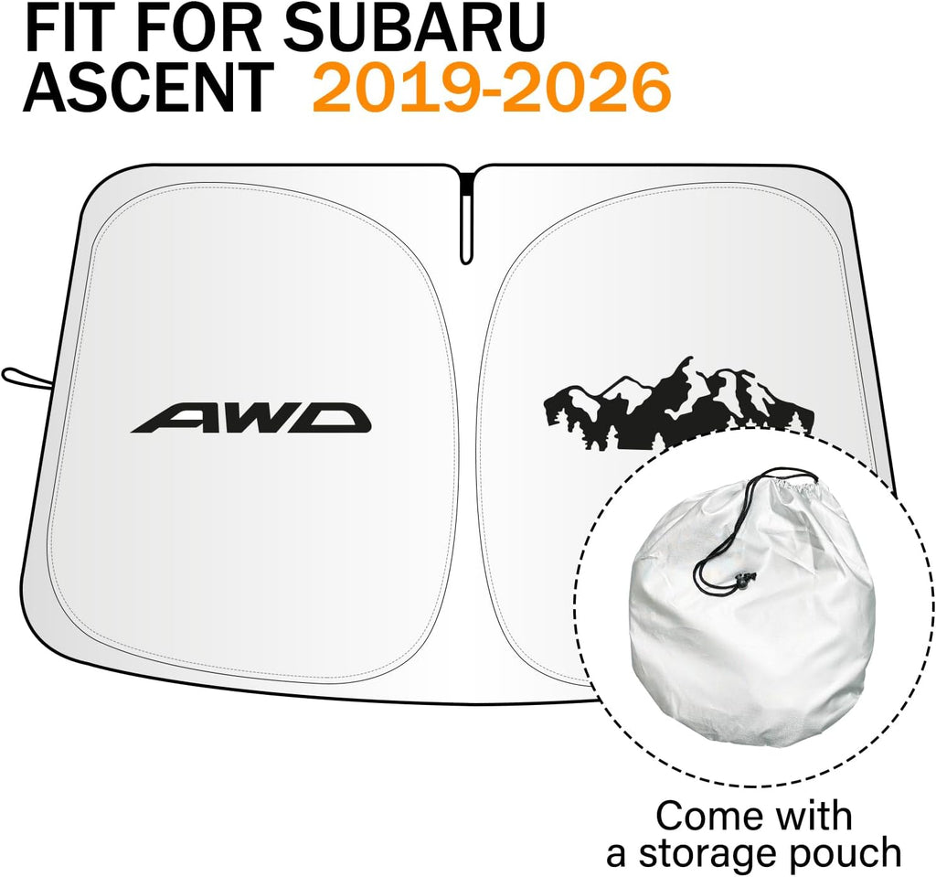 for Subaru Ascent Sun Shade 2019-2025 2026, Car Front Window Covers Sun Visor Protector, Foldable Blocks UV Rays Windshield Sunshade for Subaru Ascent Accessories