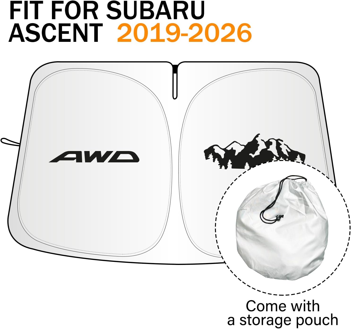 for Subaru Ascent Sun Shade 2019-2025 2026, Car Front Window Covers Sun Visor Protector, Foldable Blocks UV Rays Windshield Sunshade for Subaru Ascent Accessories