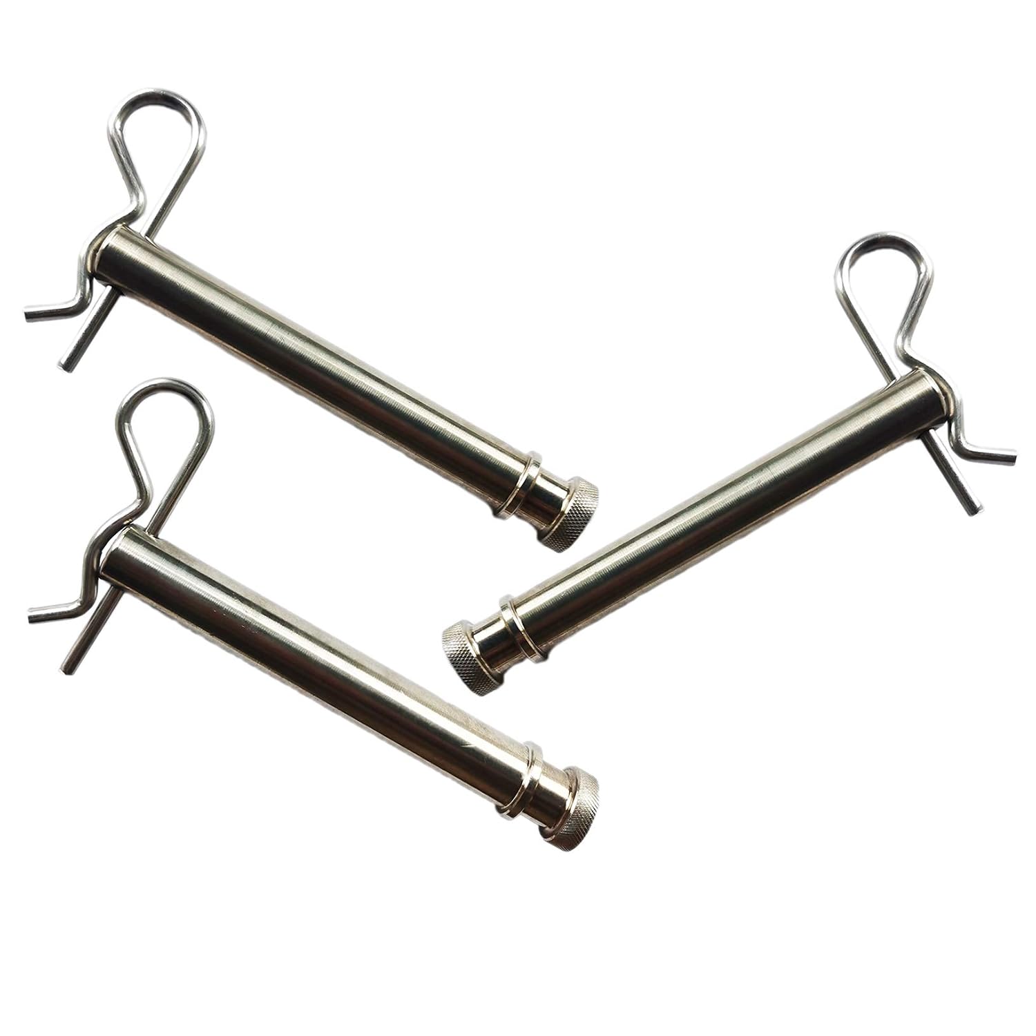 TS35010 Hitches Tow and Stow Stainless Steel Receiver Replacement for 2" & 2.5" Hitch Pins Keeper Clips (Silver)