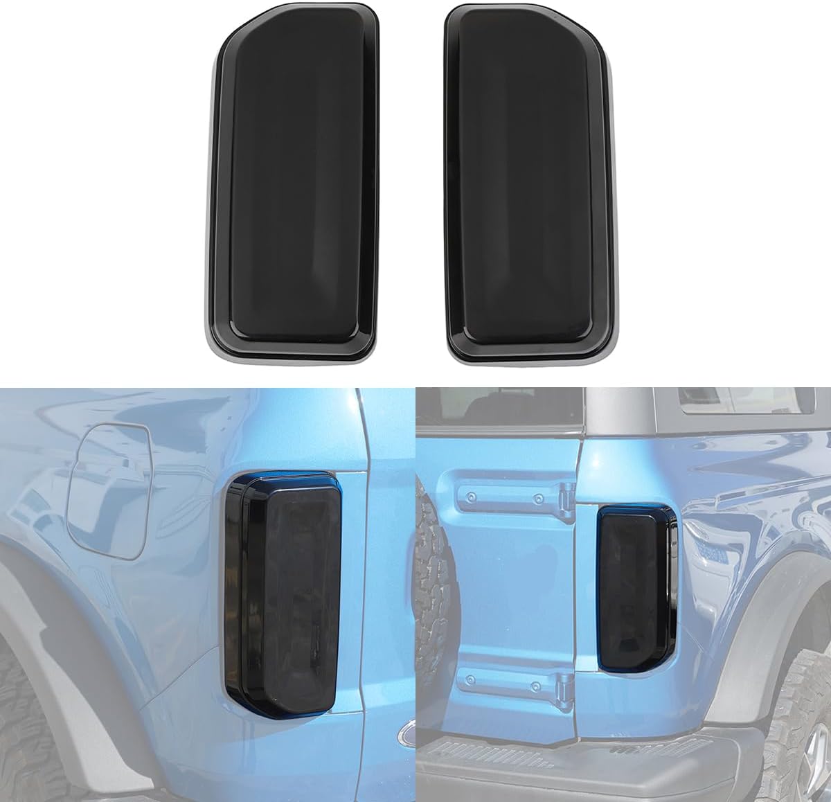 Tail Light Guard Cover Trim for 2021-2026 Ford Bronco Rear Tail Lamp Protector Taillight Exterior Accessories, 2Pcs