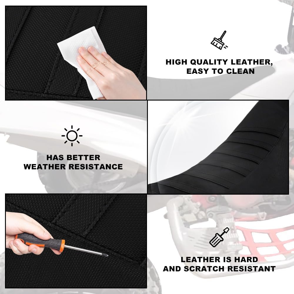 Non-Slip Seat Cover Waterproof Leather Striped Grip Gripper Seat Cushion Cover Fit for YFZ 450 2004-2013