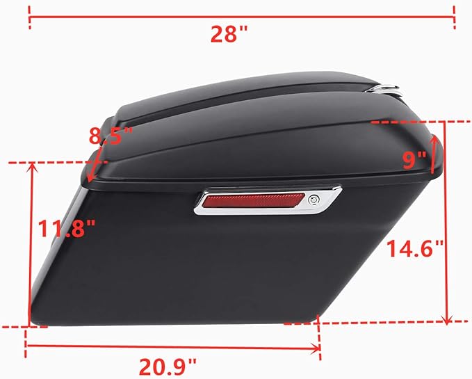 XFMT Matte Black Motorcycle Saddlebags Hard Saddle Bags W/Black Conversion - Image 3