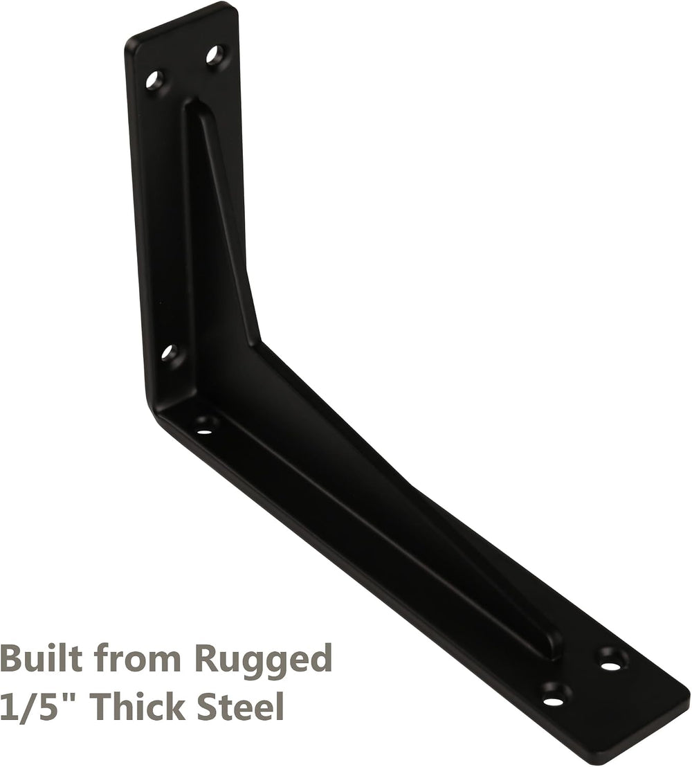 8-Pack 6 Inch Heavy Duty Shelf Brackets, Premium Metal Wall Bracket for Mante...