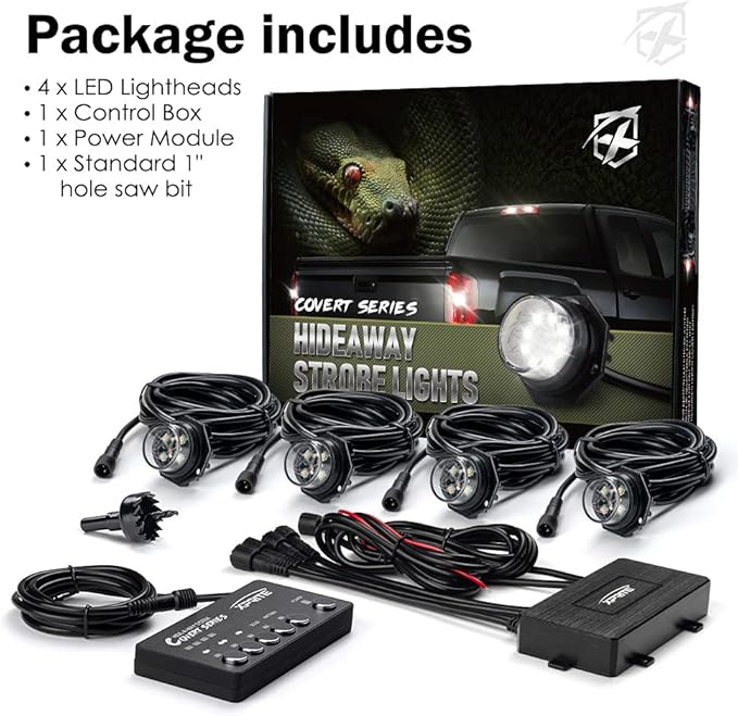 Xprite Amber Green LED Hideaway Strobe Lights Kit 20 Flashing Patterns - Image 7