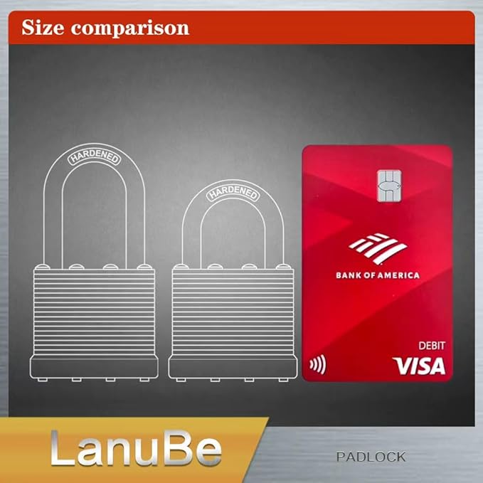 LanuBe Lock Laminated keyed Padlock, keyed Alike Locks, Normal Shackle - Image 4