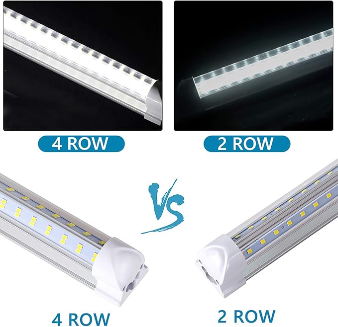 8Ft LED Shop Light Fixture, 120W Integrated LED Tube Light, 6000-6500K - Image 3