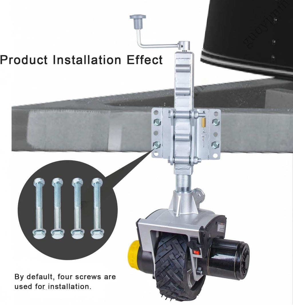Electric Trailer Dolly, Heavy Duty Motorized Jack Wheel for Boat Trailers, 550W Power, Max Load 6000lbs, 5-7m/min Speed for Easy Maneuvering