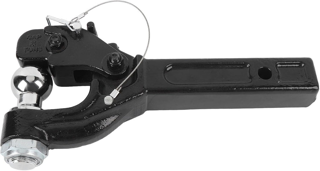 Generic Pintle Hook with 2 Inch Trailer Ball Heavy Duty 16000lbs Towing Capacity Receiver Mount Combination Hitch for Trucks SUVs RVs Black Steel