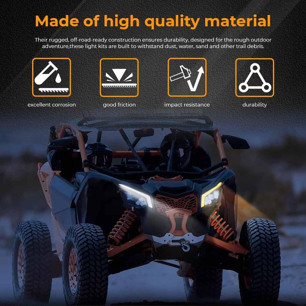 UTV Fang Lights Front Signature Lights Assembly Fit for Can-Am Maverick X3 and X3 MAX Models 2017-2025
