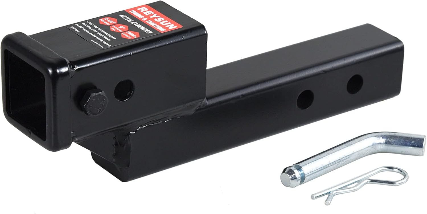 864121 Trailer Hitch Riser With 2.25 Inch Rise/Drop for 2 Inch Receiver Extension, Solid Shank, Pin Kit Included