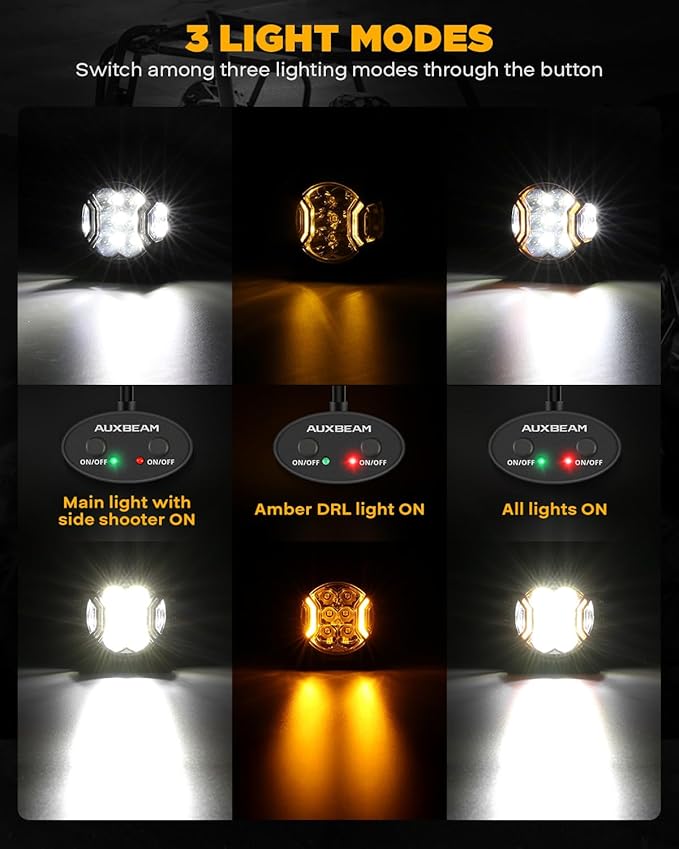 Auxbeam V-Ultra Series 3" 108W Side Shooter LED Pods - Image 4