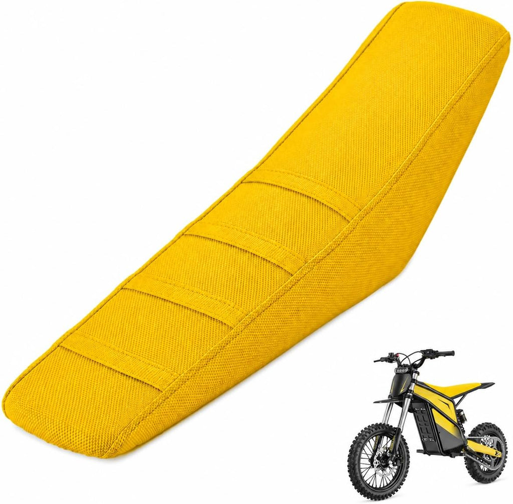 Dirt Bike Seat Cover, Non-Slip Gripper Cushion Pad Replacement, Compatible with Heybike Villain Electric Dirt Bike (Yellow)