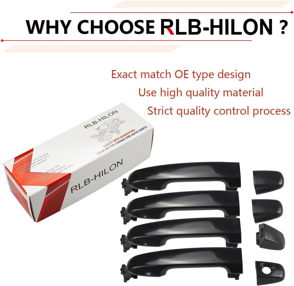 RLB-HILON 1Set Exterior Door Handle Compatible with Toyota Camry 2012 2013 2014 2015 2016 2017 Year