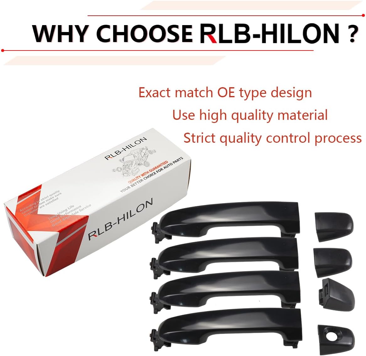 RLB-HILON 1Set Exterior Door Handle Compatible with Toyota Camry 2012 2013 2014 2015 2016 2017 Year