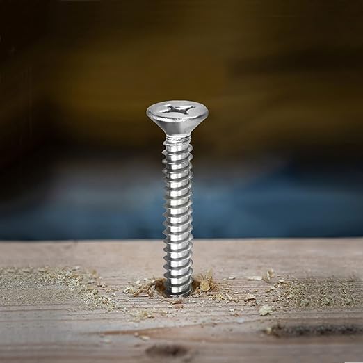 #12 x 2 Wood Screw 100Pcs 18-8 Stainless Steel Screws Flat Head Phillips Fast - Image 5