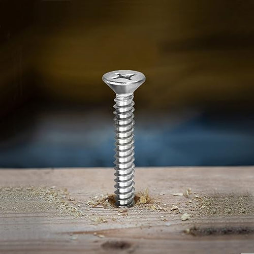 #14 x 4" Wood Screw 100Pcs 18-8 Stainless Steel Screws Flat Head Phillips Fast - Image 5