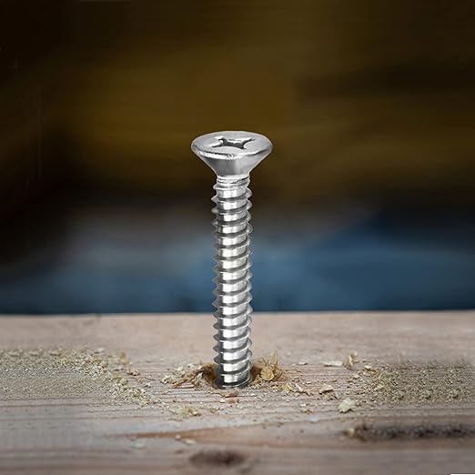 #8 x 5/8" Wood Screw 100Pcs 18-8 Stainless Steel Screws Flat Head Phillips Fast - Image 5