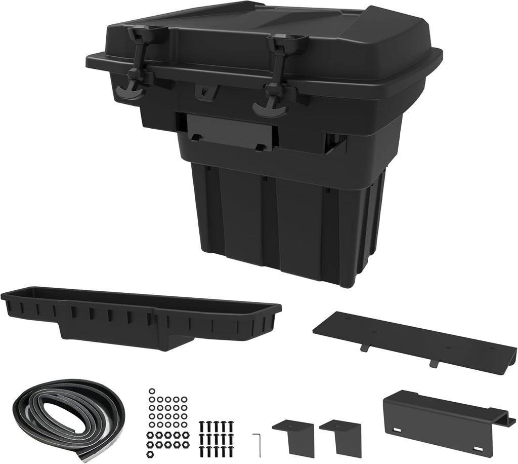 SAUTVS Rear Cargo Box for Kawasaki Mule PRO-FXT, 20L PP Storage Bin, Removable Waterproof Tool Box Organizer for Kawasaki Mule Pro FXT DXT DX FX 2015-2026 Accessories