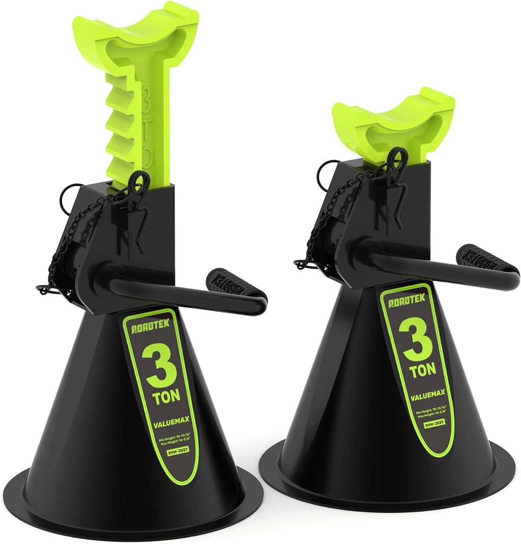 Jack Stands, 3 Ton (6,000 lbs) Heavy Duty Car Jack Stands with Seamless Round Steel Base, 10.8"-16.6" Adjustable with Double Locking, for Lifting SUV, Truck, and Car, 1 Pair