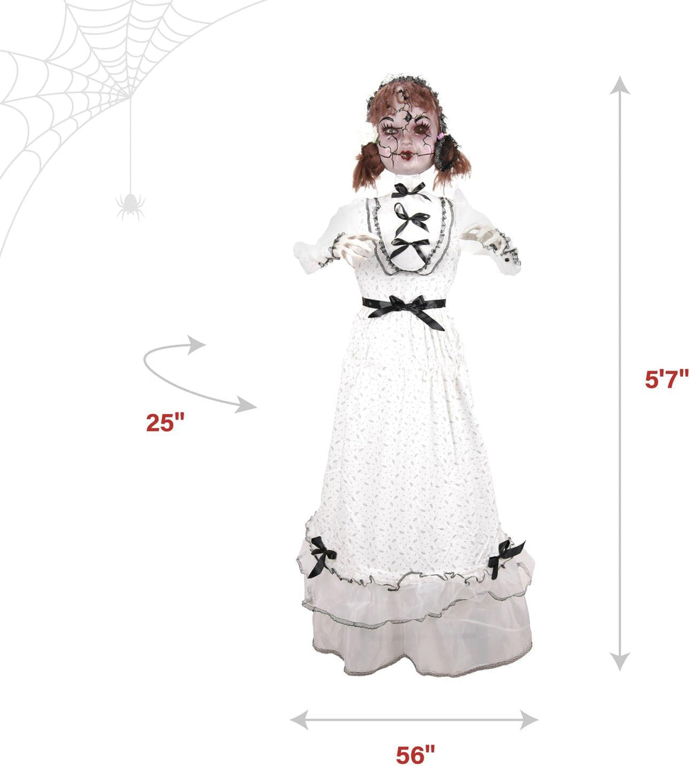 Haunted Hill Farm 5.6-Ft. Walking Girl Halloween Animatronic
