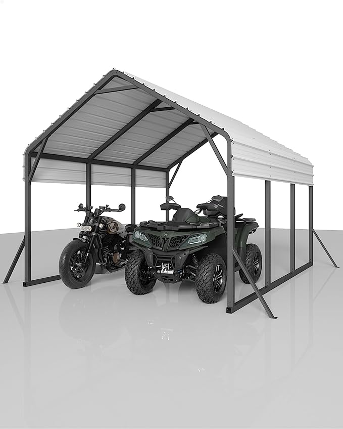 13'x16'x11' Metal Carport, Steel Heavy Duty Car Ports - Image 9