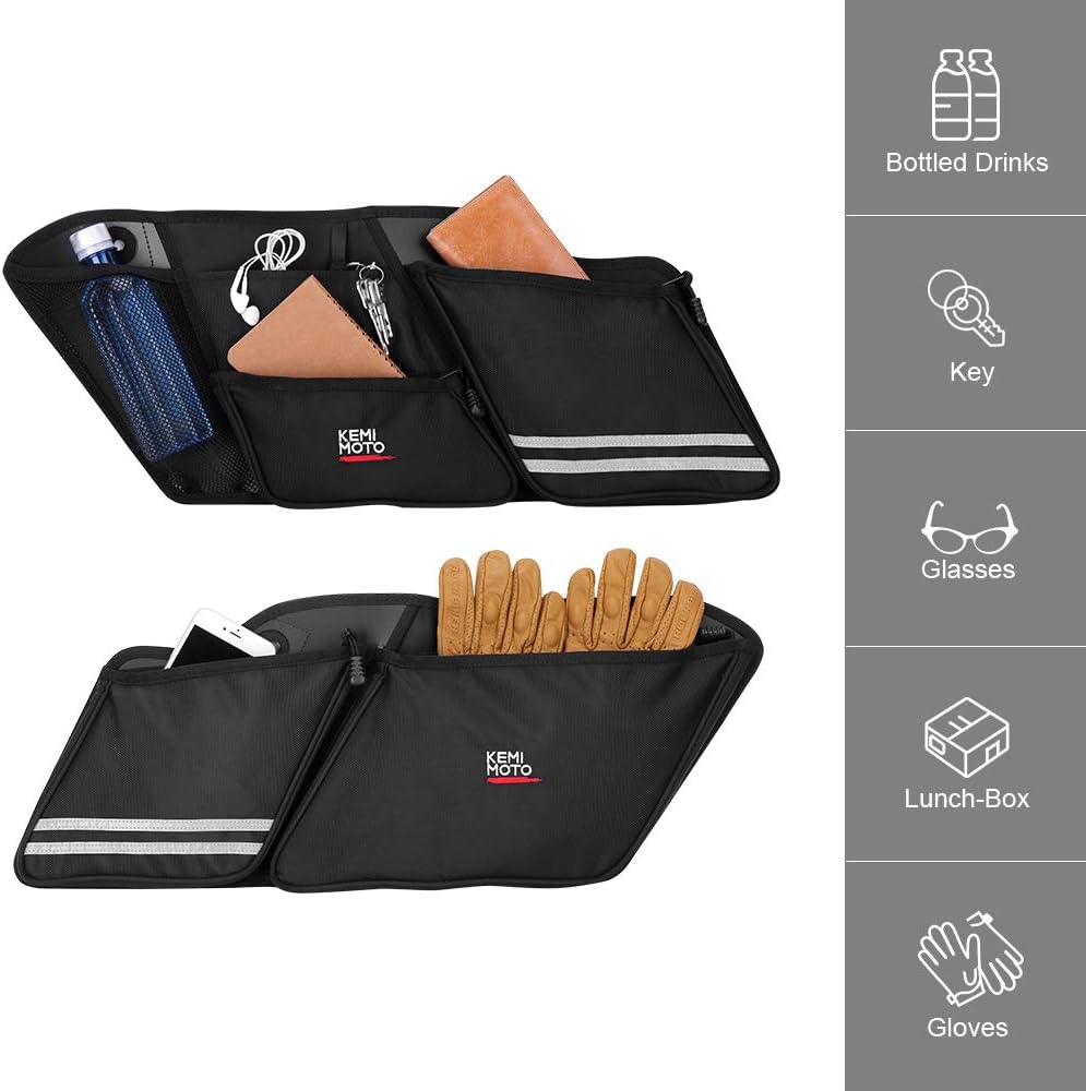KEMIMOTO Saddle Bags Organizers 2 Pack for 1993-2013 Road Glide Street Glide Road King Saddlebag Organizers