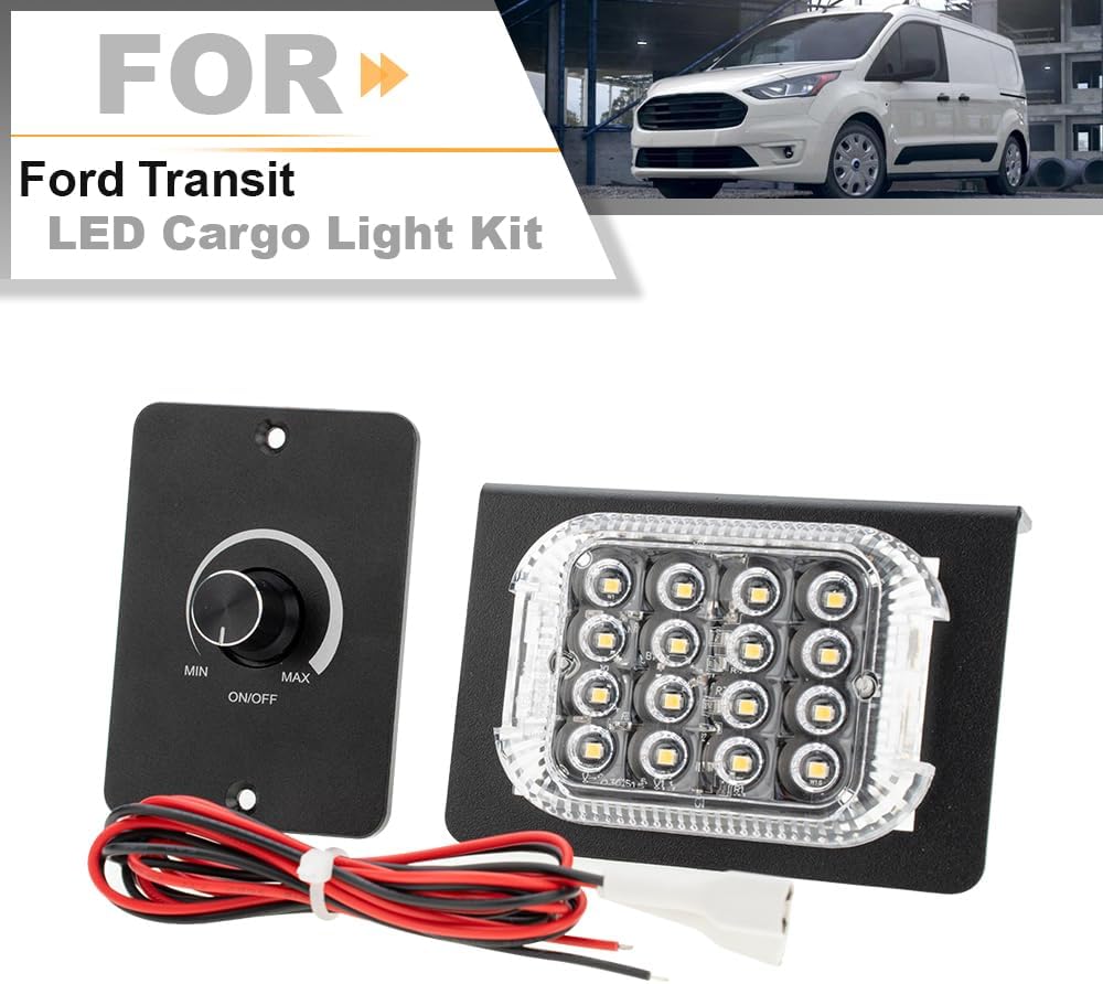 LED Interior Cabin Courtesy Cargo Load Space Area Dome Light for 2015+ Ford Transit Cargo Van Camper DIY Conversion LED Rear Truck Bed Cargo Light with Harness Wiring