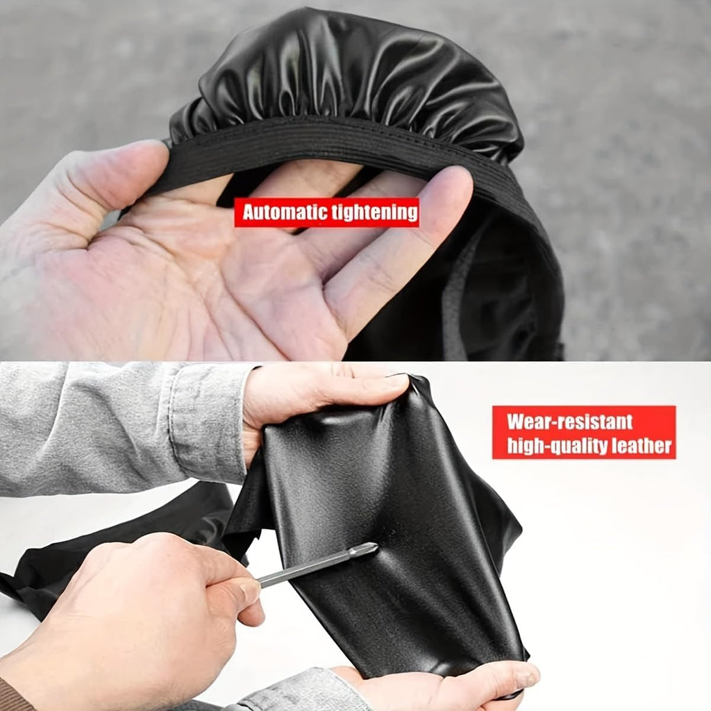 Universal Motorcycle Seat Cover, 0.4" Thick Waterproof PU Leather, High Elasticity Wear-Resistant Scooter Cushion Protector, No-Measurement Needed, All-Season Fit for E-Bikes & Mopeds