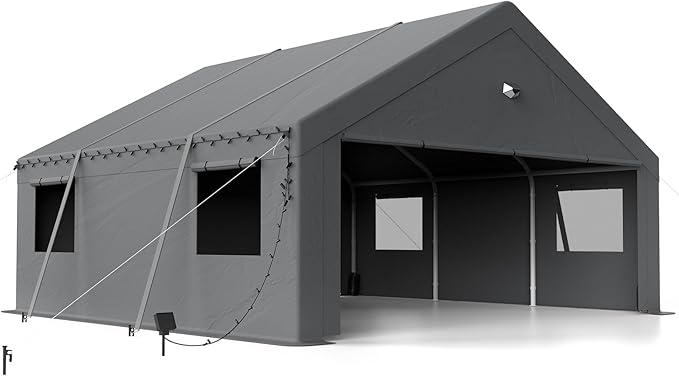 20x20 Carport Canopy, Heavy Duty Car Port, Portable Car Ports Garage by BENASS