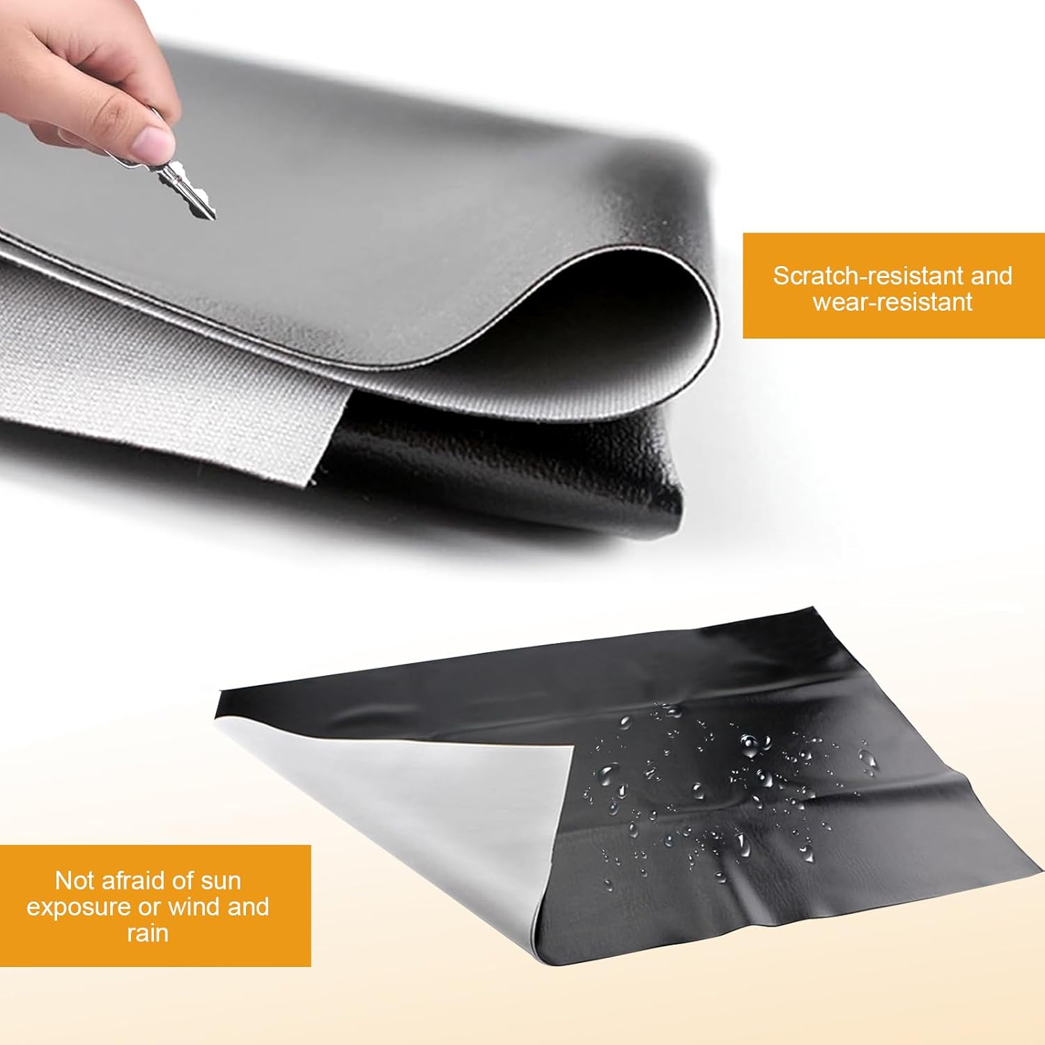 Motorcycle Seat Cover, DIY Seat Protector 39.37" x 27.56", Suitable for Motorcycle, Scooter or Electric Vehicle (Black)