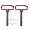 X-Haibei Head Towing Hitch Pin and Clip 5/8 x 4 inch for Trailer, Tractor Truck, Towing Cargo, Receiver Hitch Pin, Red Handle, 2 Pack