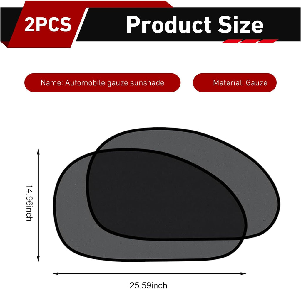 WZP 2PCS Universal Car Window Shade, Side Window Auto Sun Shades with Suction Cup, Blocks Over 98% of Harmful UV Rays, Sun Glare and UV Rays Protection for Baby, Kids, and Pets