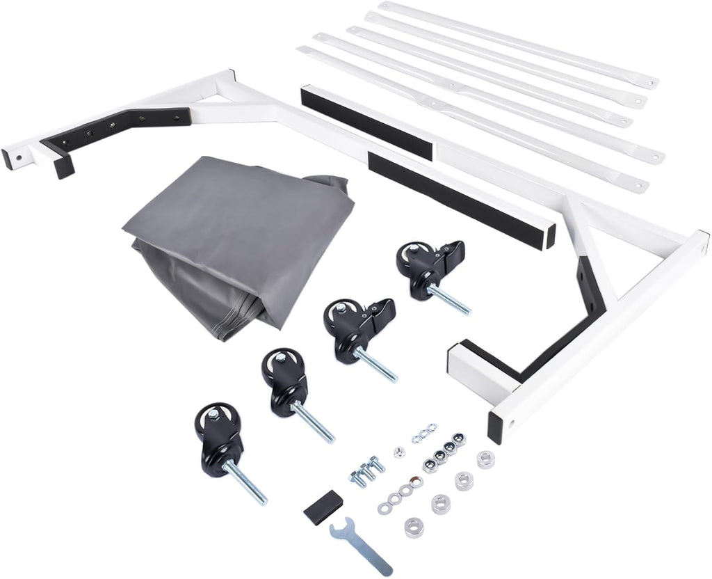 Hard Top Storage Cart with Cover Replacement for Chevy Corvette C1 C2 C3 C4 | Replacement for Mercedes W121 W113 W194 R107 R129, TC107WHITE, HS1000W
